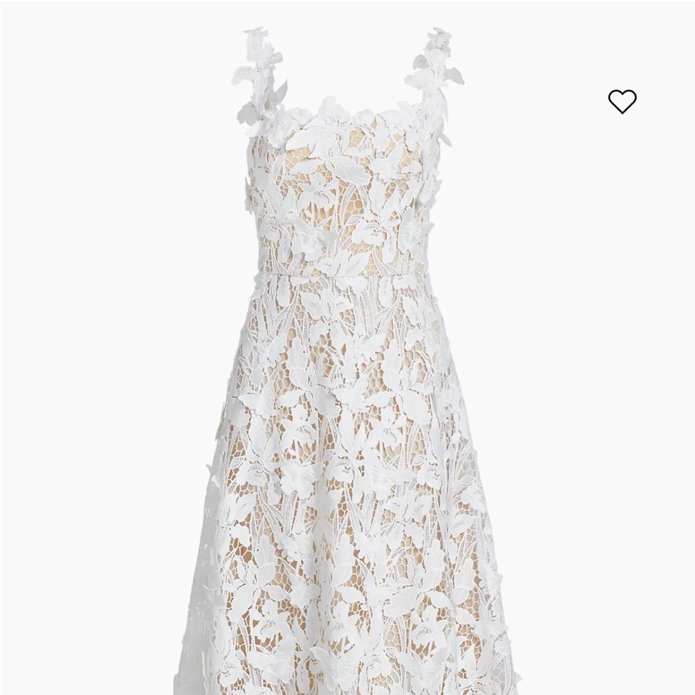 Marchesa Guipure Lace A-Line Dress